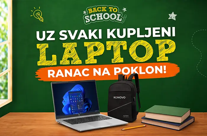 Back to School akcija - Uz svaki kupljeni laptop, ranac na poklon.